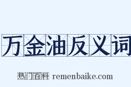 万金油反义词是什么意思的图片